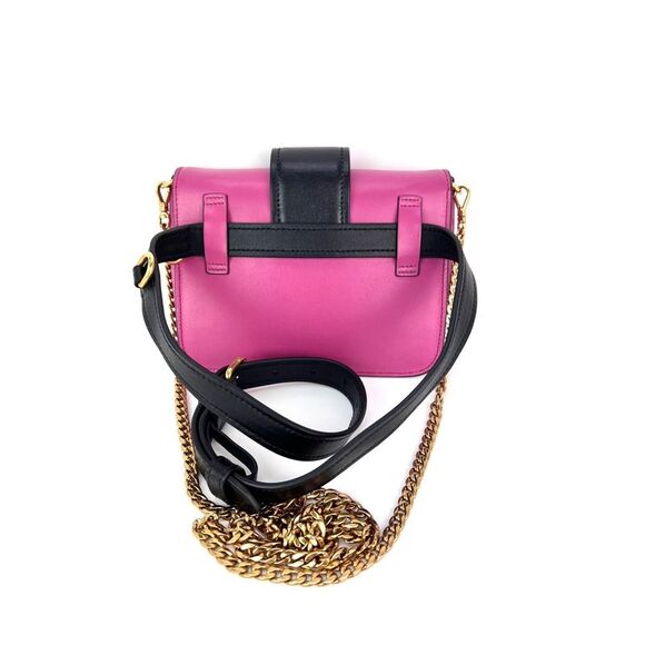 Prada City Calf Cahier Pink Black Leather Crossbody Bag - Picture 2 of 6